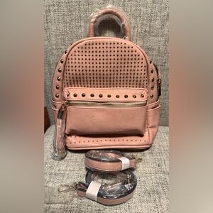 Blush Pink Studded Backpack
